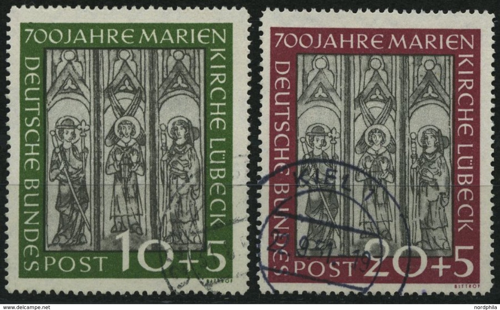 BUNDESREPUBLIK 139/40 O, 1951, Marienkirche, Pracht, Mi. (160.-) - Usados