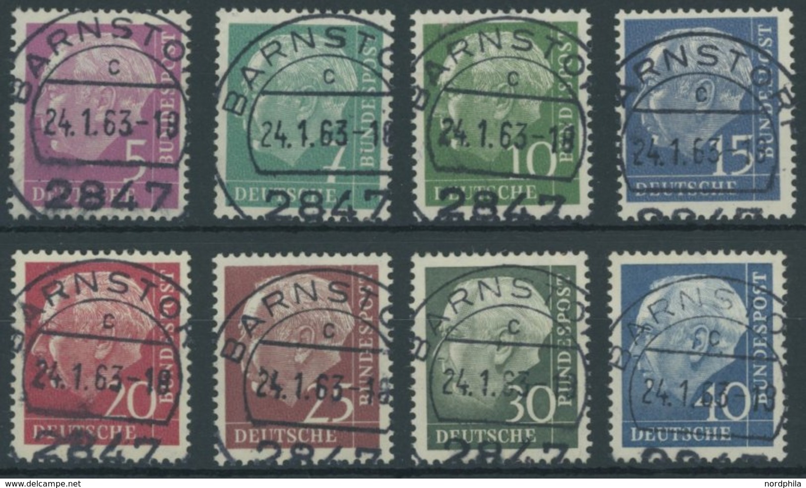 BUNDESREPUBLIK 179-260y O, 1960, Heuss Lumogen, Alle Mit Zentrischen Stempeln BARNSTORF, Prachtsatz, Fotobefund H.D. Sch - Oblitérés