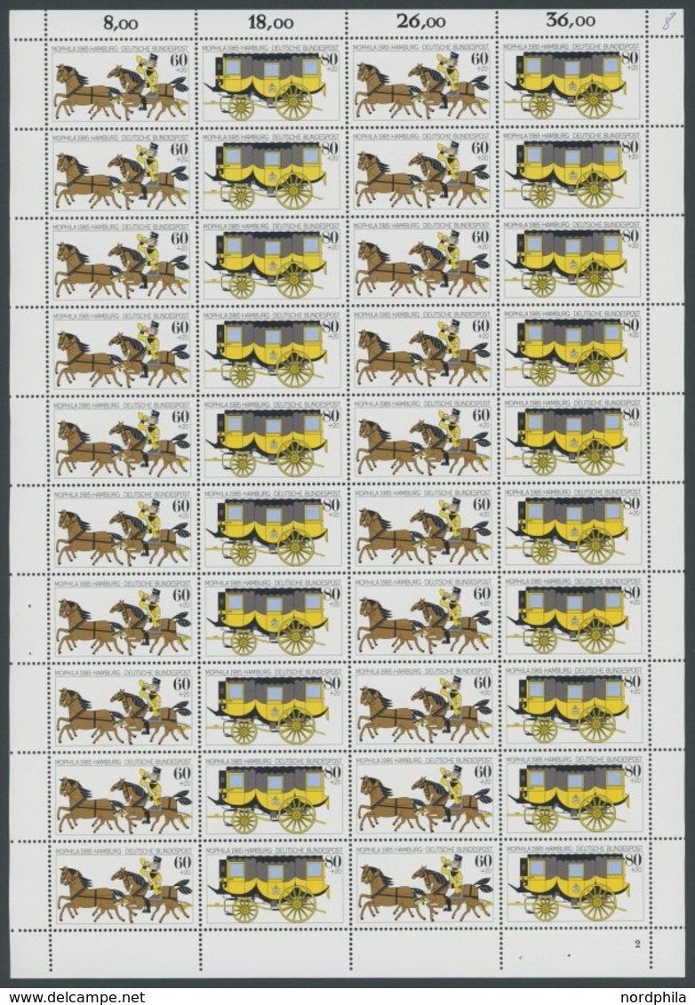 BUNDESREPUBLIK 1255/6KB **, 1985, MOPHILA Im Zusammendruckbogen, Postfrisch, Pracht, Mi. 180.- - Usados