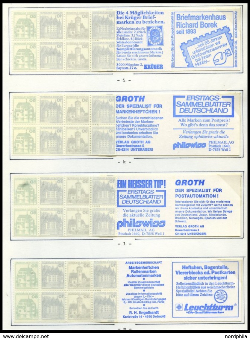 ZUSAMMENDRUCKE A. MH 22-W 78 Brief,** , 1980-82, Spezialsammlung Burgen Und Schlösser, Dabei Diverse Verschiedene Marken - Gebraucht