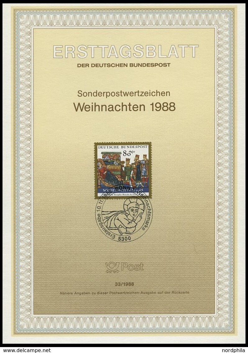 ERSTTAGSBLÄTTER 1347-96 BrfStk, 1988, Kompletter Jahrgang, ETB 1 - 33/88, Pracht - Andere & Zonder Classificatie