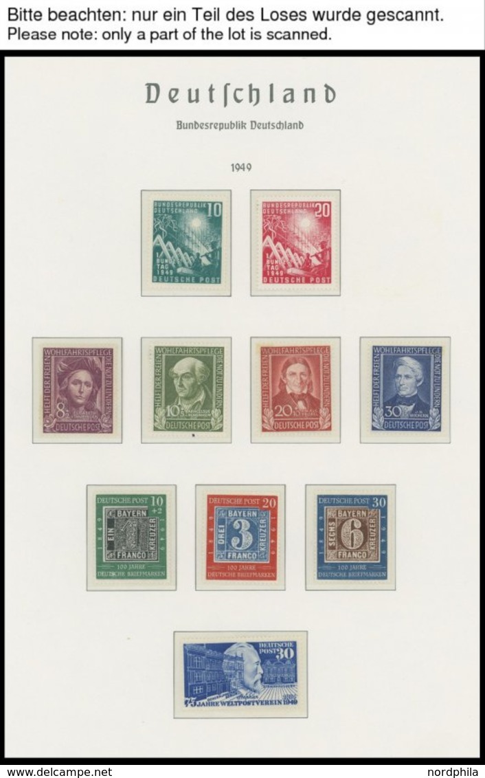SAMMLUNGEN *, 1949-59, Ungebrauchte Sammlung Bundesrepublik Im Leuchtturm Falzlosalbum, Bis Auf 70-90 Pf. Posthorn Kompl - Used Stamps