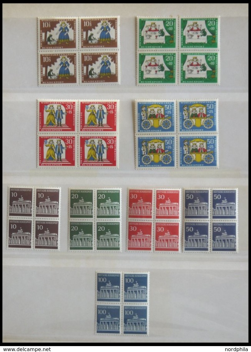 LOTS VB **, Fast Komplette Postfrische Sammlung Bundesrepublik Von 1964-81 In Viererblocks, Meist Randstücke, Ohne Block - Altri & Non Classificati