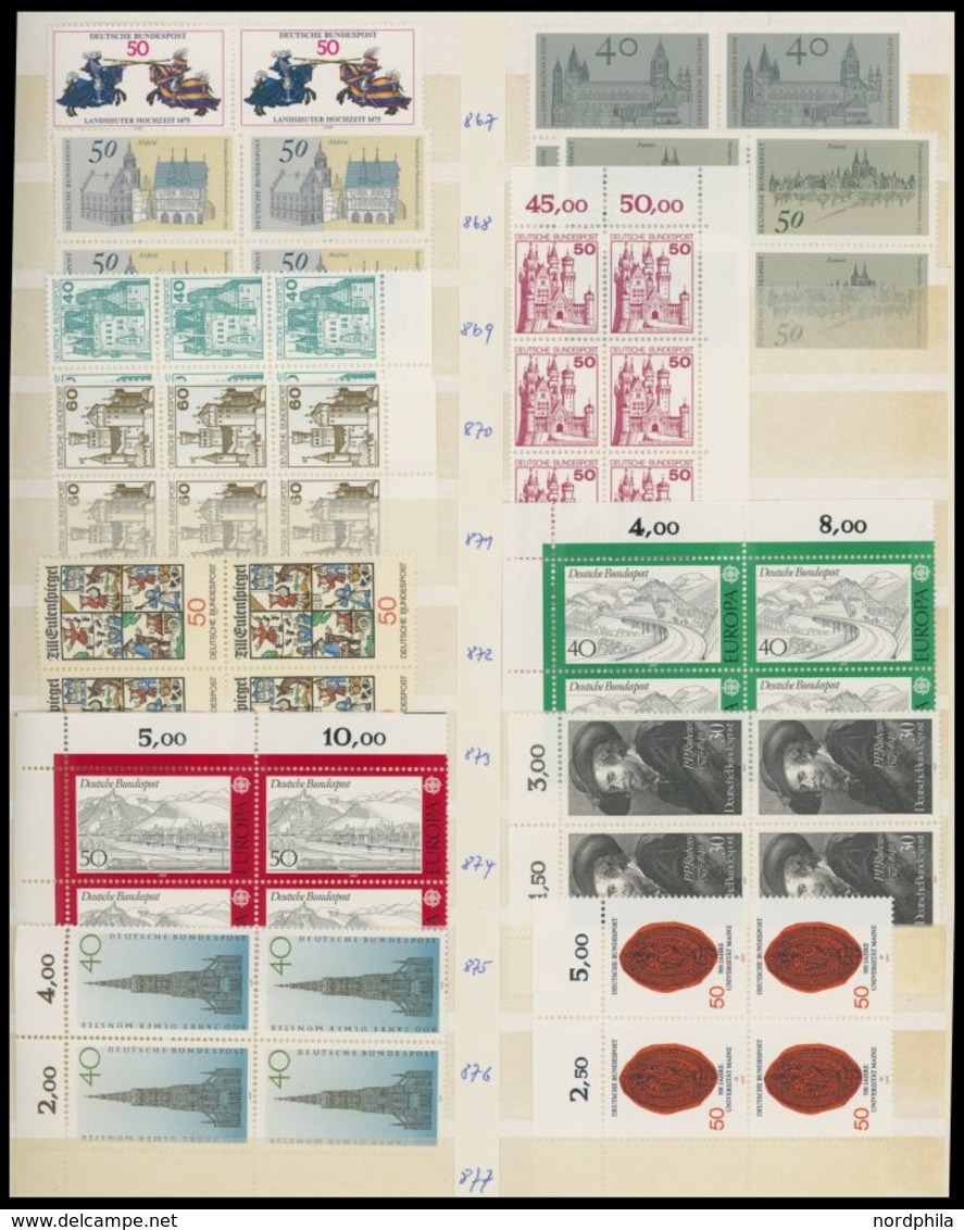 LOTS VB **, 1975-86, Partie Von Ca. 90 Verschiedenen Postfrischen Ausgaben In Viererblocks, Meist Randstücke, Pracht, Mi - Andere & Zonder Classificatie