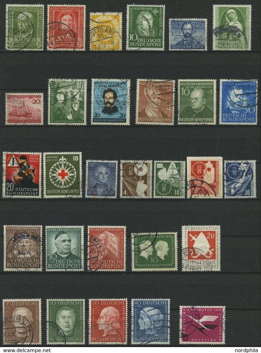 LOTS O, 1949-55, Gestempelte Partie Von 38 Verschiedenen Mittleren Werten, Saubere Bedarfserhaltung/feinst, Mi. 400.- - Otros & Sin Clasificación