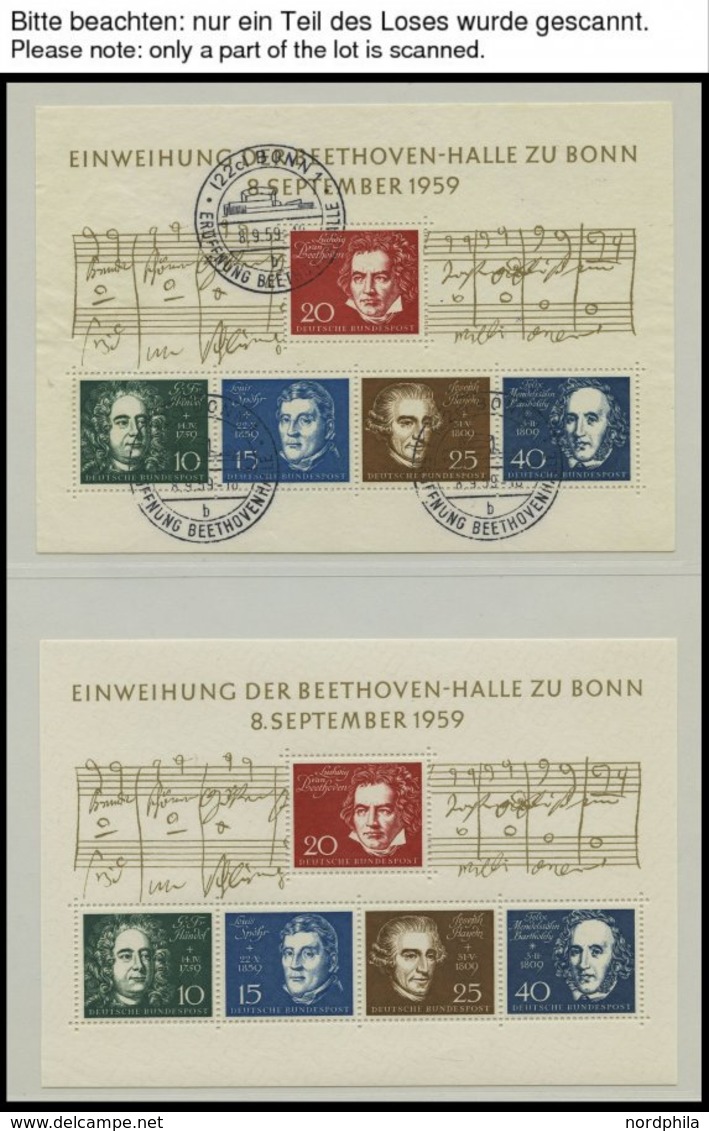 LOTS **,o , Fast Nur Gestempelte Dublettenpartie Blocks Von 1959-84 In 2 Spezialalben, U.a. Bl. 2 (2x Postfrisch, 1x Ges - Altri & Non Classificati