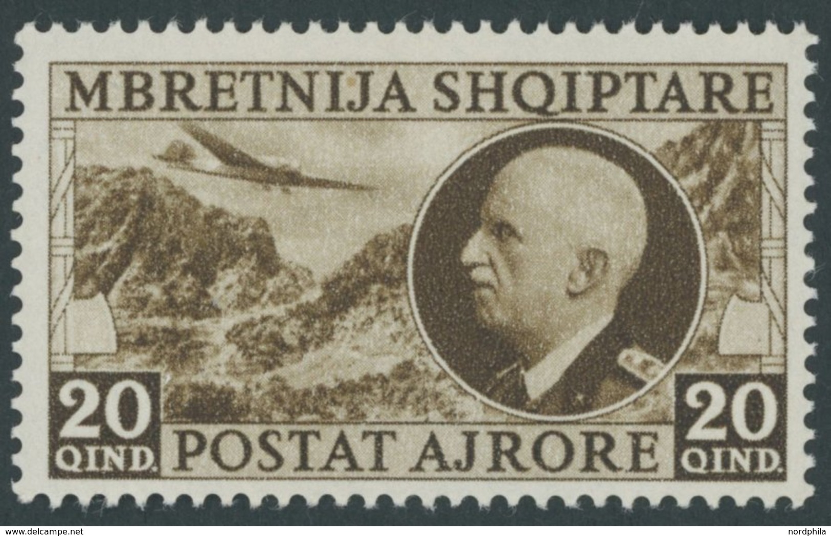 ALBANIEN 312 **, 1939, 20 Q. König Victor Emanuel III, Postfrisch, Pracht, Mi. 120.- - Albania