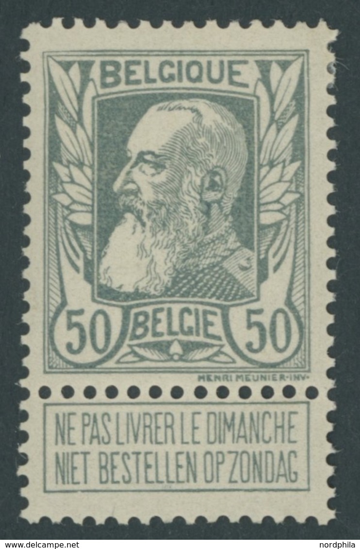 BELGIEN 75 *, 1905, 80 C. Unabhängigkeit, Falzreste, Pracht, Mi. 120.- - 1849 Epaulettes