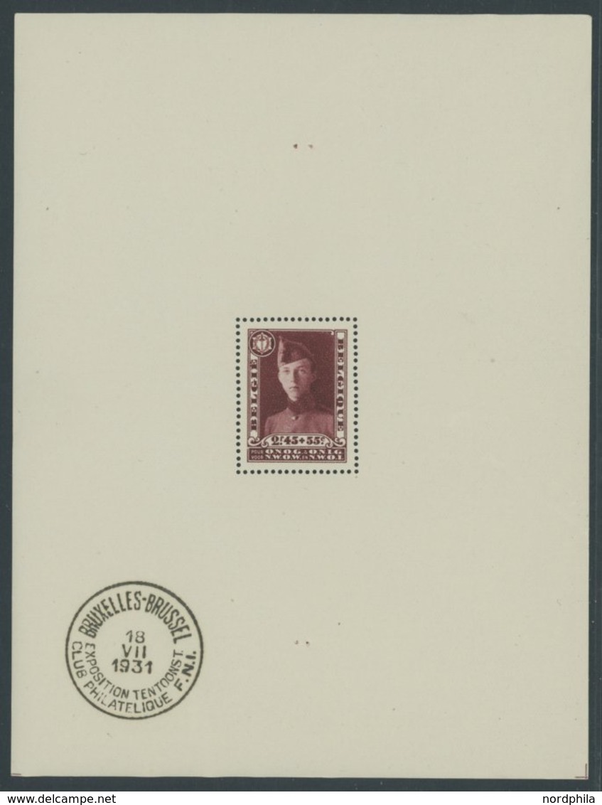 BELGIEN Bl. 2 **, 1931, Block Kriegsinvaliden, übliche Ränder, Pracht, Mi. 600.- - 1849 Mostrine