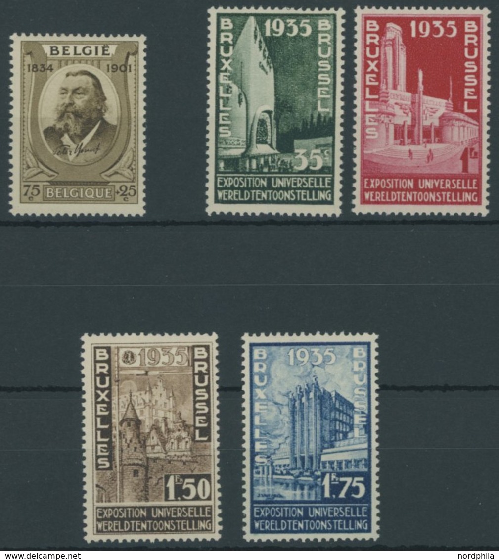 BELGIEN 377-81 **, 1934, Benoit Und Weltausstellung, Postfrisch, 2 Prachtsätze, Mi. 77.- - 1849 Schulterklappen