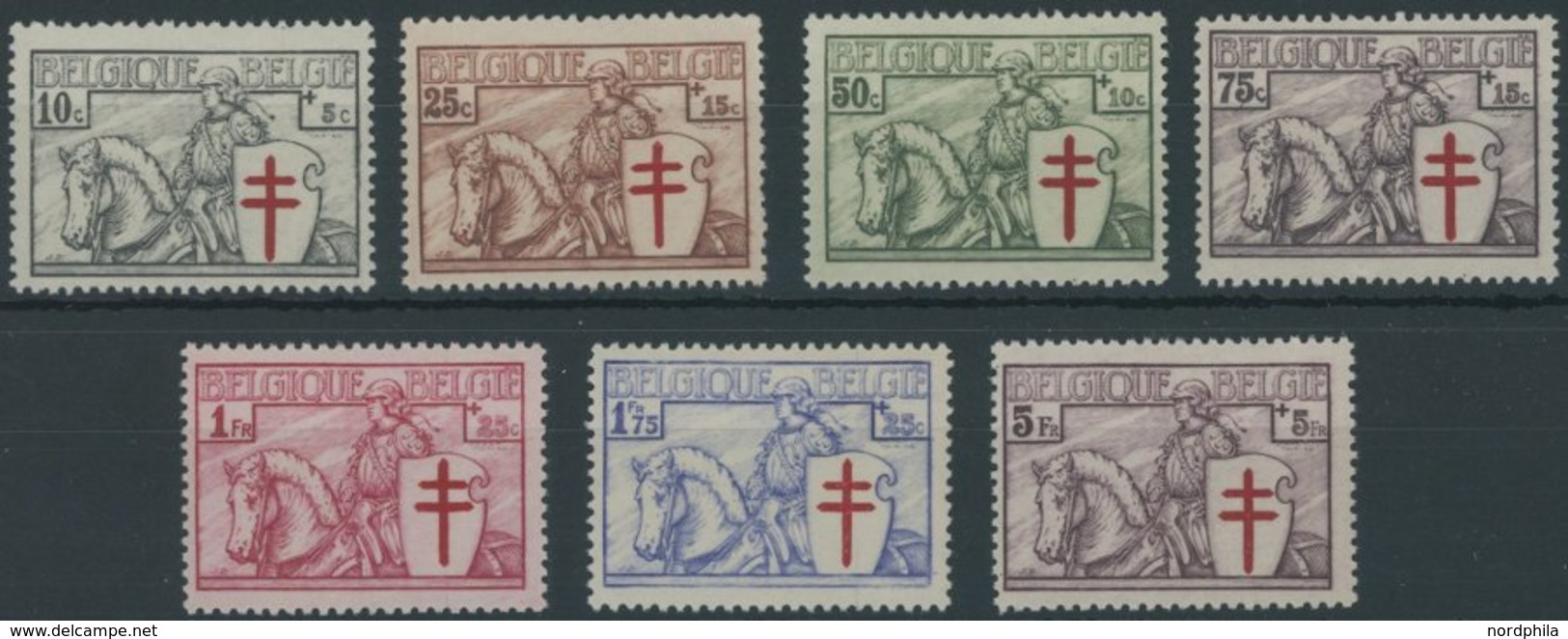 BELGIEN 386-92 **, 1934, Tuberkulose, Prachtsatz, Mi. 420.- - 1849 Epauletten