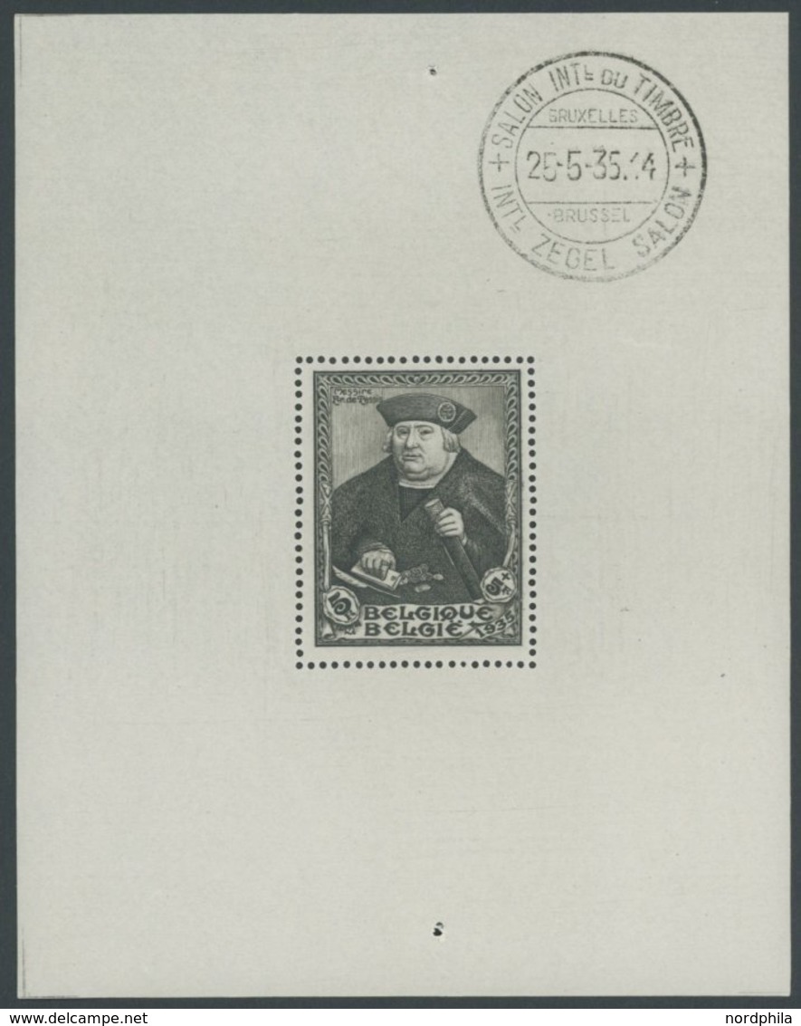 BELGIEN Bl. 3 **, 1935, Block SITEB, Ersttagsstempel Im Rand, Pracht, Mi. 400.- - 1849 Epaulettes