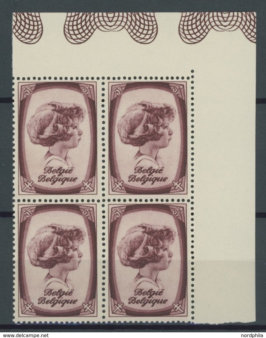 BELGIEN 489-96 VB **, 1938, Tuberkulose In Viererblocks, Postfrischer Prachtsatz, Mi. 220.- - 1849 Epaulettes