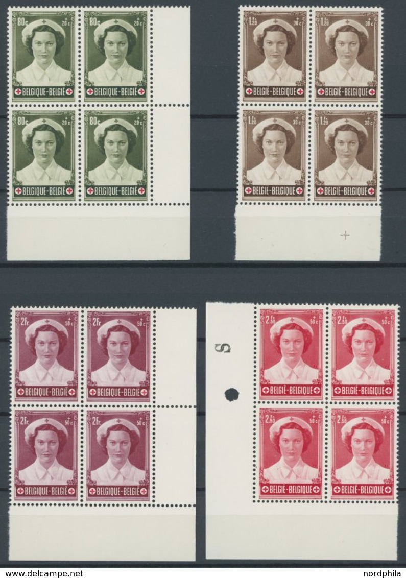 BELGIEN 961-66 VB **, 1953, Hochzeit In Randviererblocks, Postfrisch, Pracht, Mi. 160.- - 1849 Epaulettes