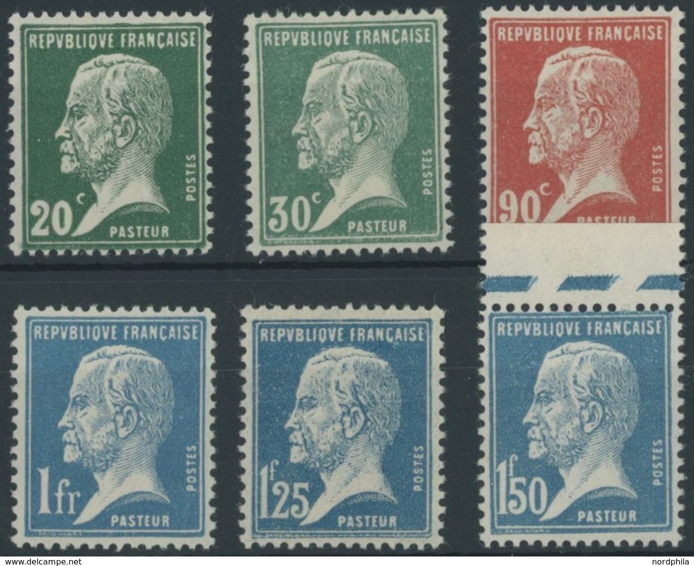 FRANKREICH 192-97 **, 1925, Pasteuer, Postfrischer Prachtsatz, Mi. 110.- - Altri & Non Classificati