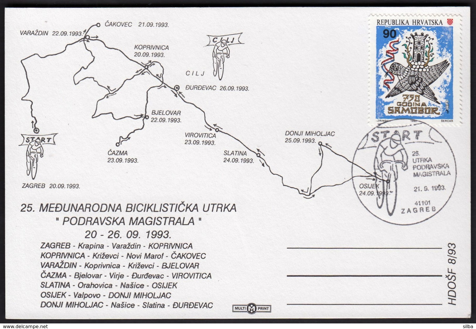 Croatia Zagreb 1993 / 25th International Cycling Race Podravska Magistrala / Start - Radsport