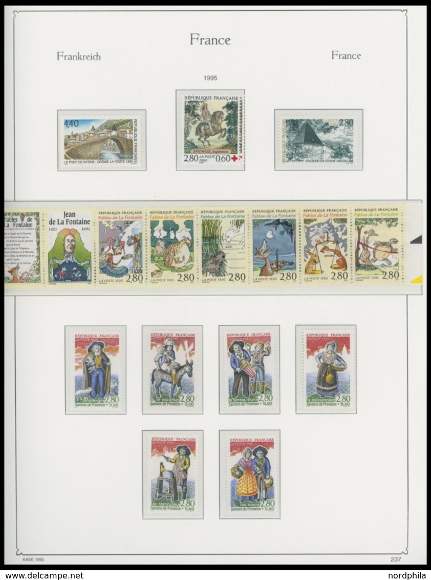 SAMMLUNGEN **, Fast Komplette Postfrische Sammlung Frankreich Von 1979-96 Im KA-BE Falzlosalbum, Dazu Einige Markenheftc - Sammlungen
