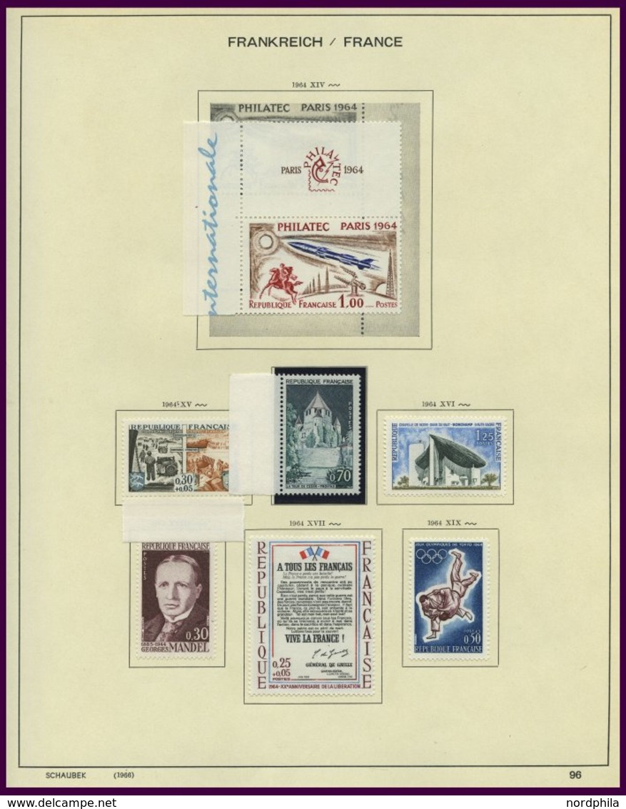 SAMMLUNGEN *, Ungebrauchte Sammlung Frankreich Von 1960-72 Auf Schaubek-Seiten, Bis Auf Wenige Werte Komplett, Fast Nur  - Colecciones Completas