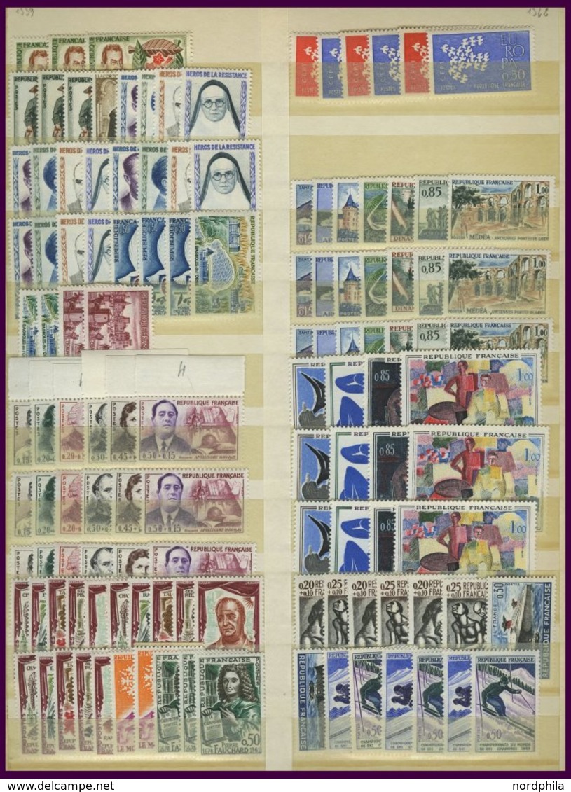 LOTS **, 1960-68, Saubere Postfrische Dublettenpartie Mit Dienst-u. Unescomarken, Mit Nr. 1480 5x, Meist Pracht, Günstig - Colecciones Completas