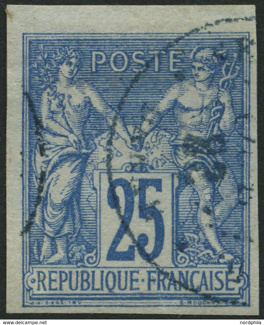 F.KOL ALLGEMEINE AUSGABEN 31b O, 1879, 25 C. Blau Auf Bläulich, Bugspur Sonst Pracht, Mi. 160.- - Sonstige & Ohne Zuordnung