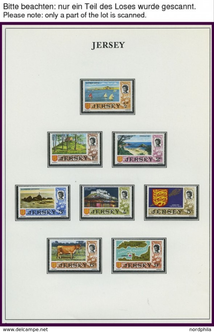 JERSEY **, Postfrische Sammlung Jersey Von 1969-94 Auf Falzlosseiten, Bis Auf Wenige Freimarken Komplett, Prachterhaltun - Jersey