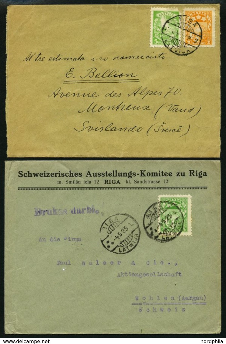 LETTLAND 1924-29, 4 Verschiedene Belege In Die Schweiz, Dabei 2 Einschreibbriefe, Etwas Unterschiedlich, Besichtigen! - Lettonia