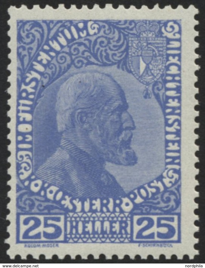 LIECHTENSTEIN 3yb **, 1916, 25 H. Mittelultramarin, Normales Papier, Postfrisch, Pracht, Fotoattest Marxer, Mi. 1800.- - Otros & Sin Clasificación