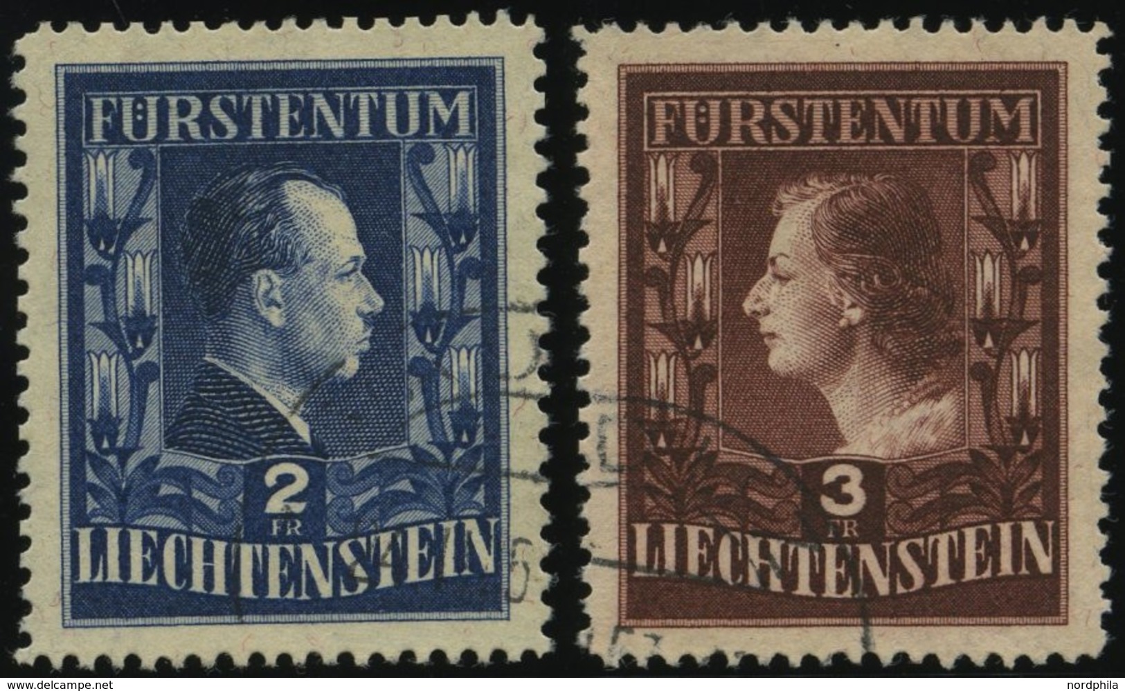 LIECHTENSTEIN 304/5A O, 1951, Fürstenpaar, Gezähnt L 121/2:12, Pracht, Mi. 210.- - Otros & Sin Clasificación