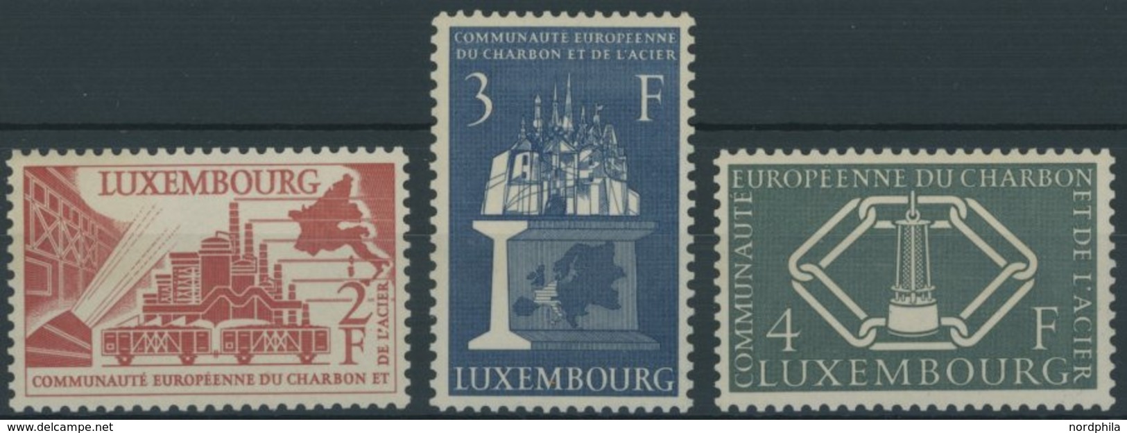 LUXEMBURG 552-54 **, 1956, Montanunion, Postfrischer Prachtsatz, Mi. 60.- - Andere & Zonder Classificatie