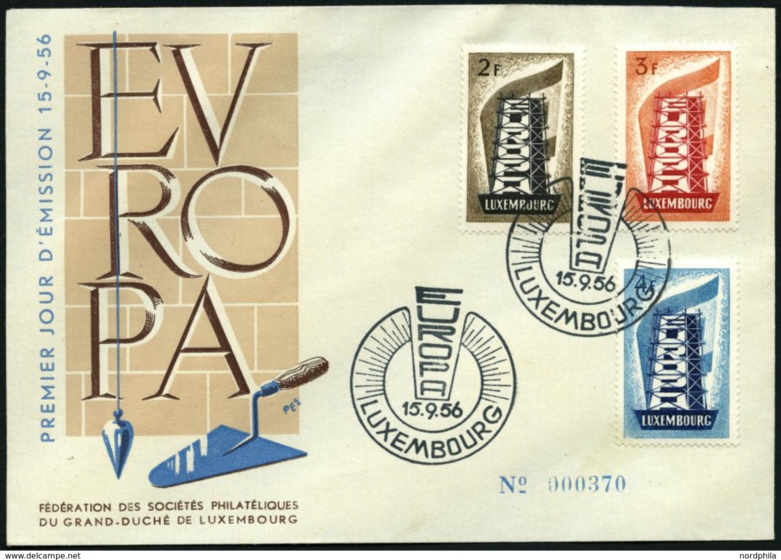 LUXEMBURG 555-57 BRIEF, 1959, Europa Auf FDC, Pracht, Mi. 120.- - Andere & Zonder Classificatie