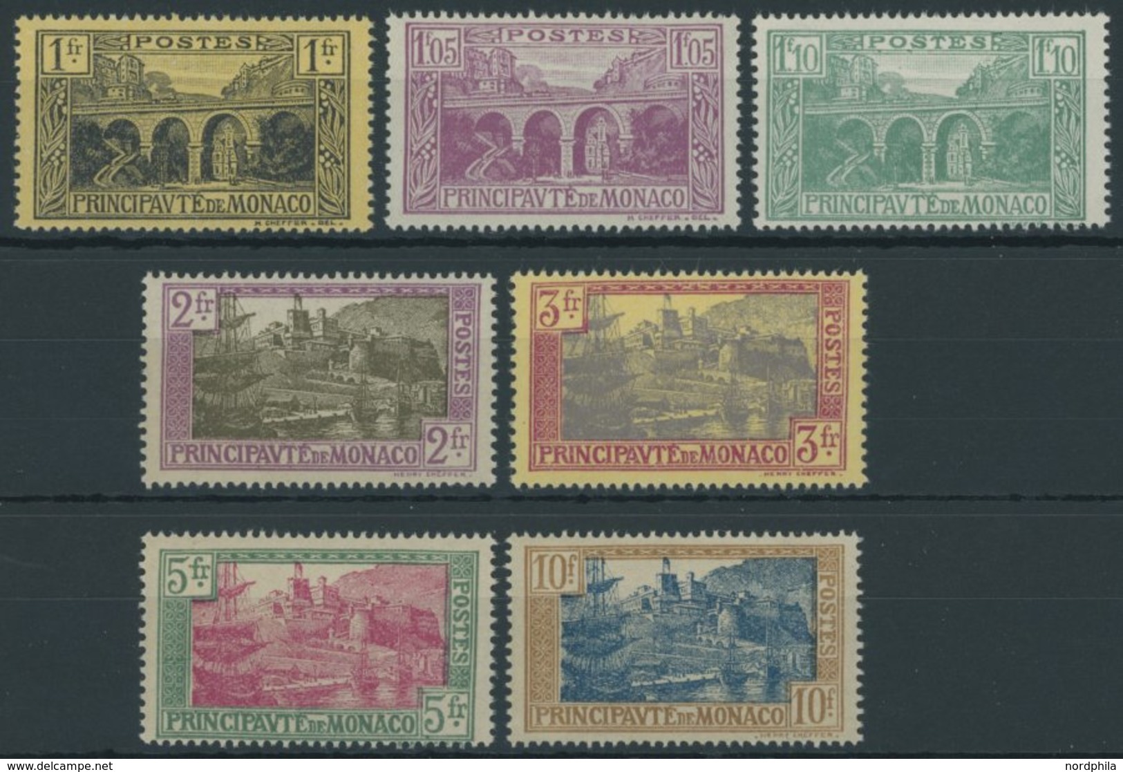 MONACO 97-103 **, 1925, Ansichten, Postfrischer Prachtsatz, Mi. 100.- - Other & Unclassified