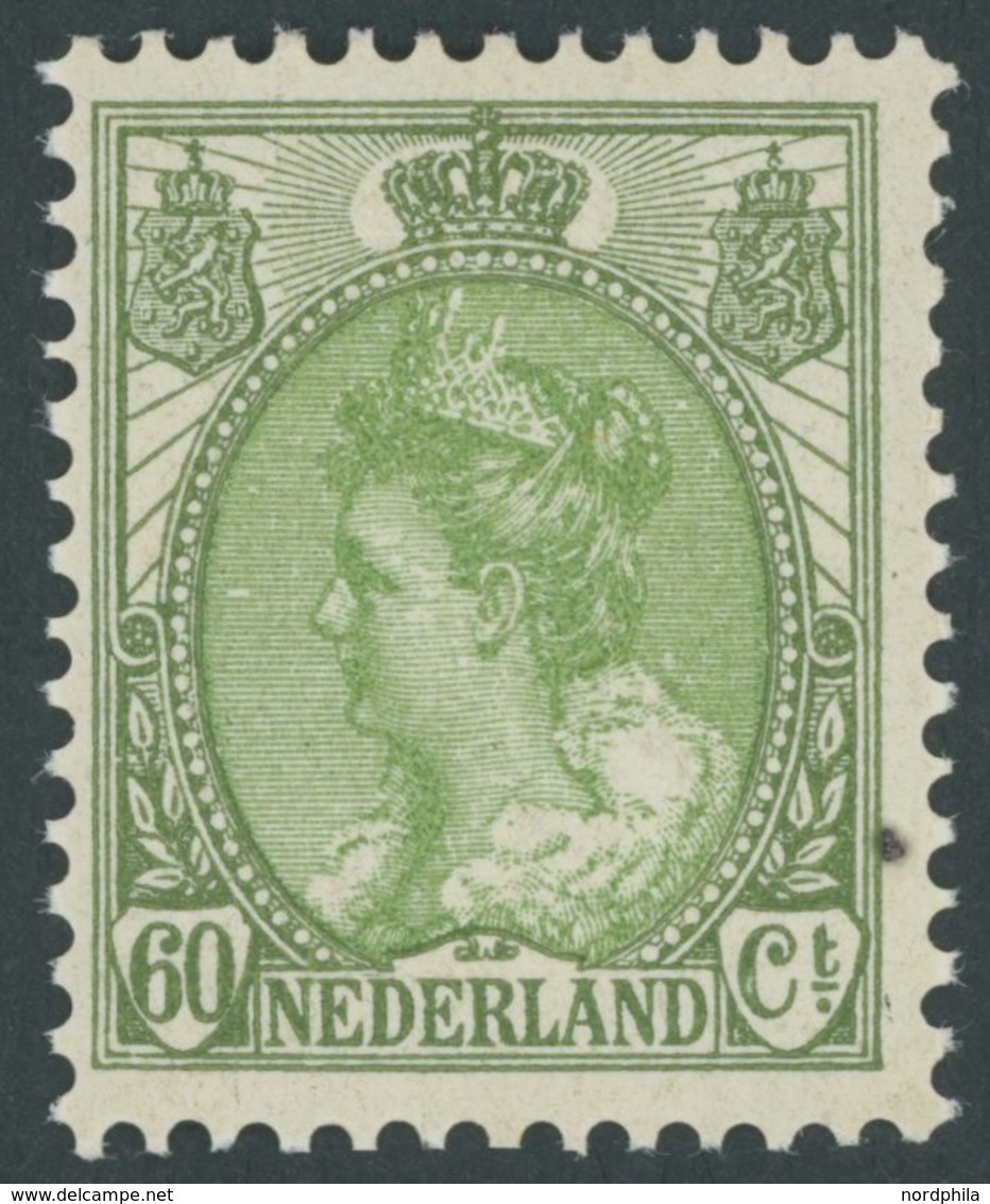 NIEDERLANDE 98A **, 1920, 60 C. Olivgrün, Gezähnt K 121/2, Postfrisch, Pracht, Mi. 120.- - Andere & Zonder Classificatie