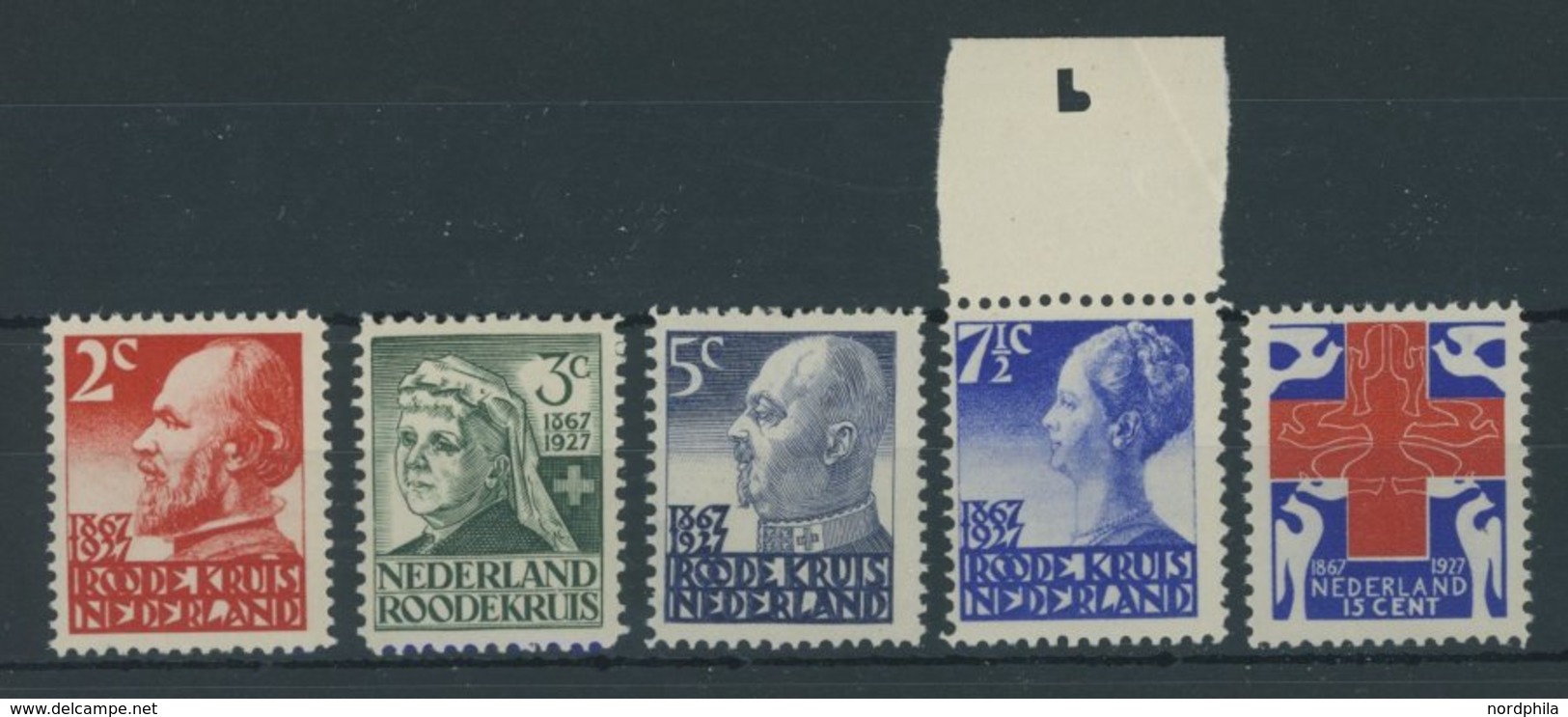 NIEDERLANDE 196-200 **, 1927, Rotes Kreuz, Postfrischer Prachtsatz, Mi. 70.- - Other & Unclassified