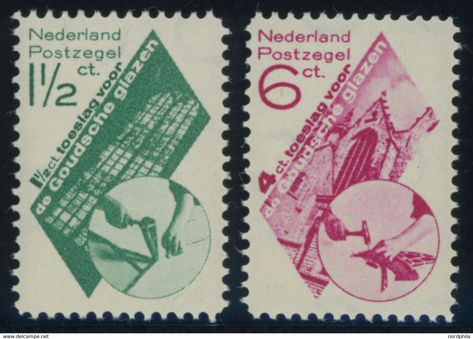 NIEDERLANDE 243/4 **, 1931, Wiederherstellung Der Fenster, Pracht, Mi. 100.- - Andere & Zonder Classificatie