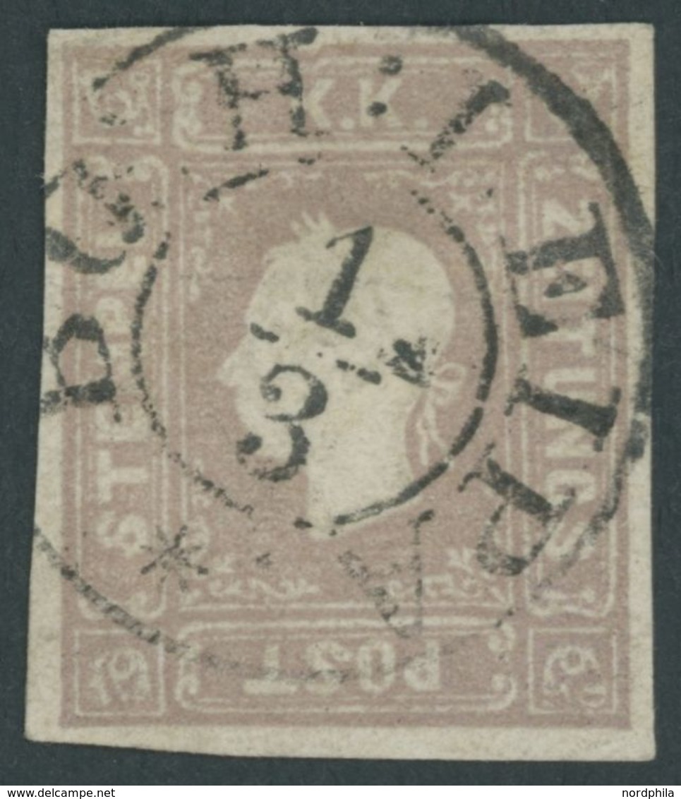 ÖSTERREICH BIS 1867 17 O, 1858, 1.05 Kr. Dunkellila, K2 BÖEH:LEIPA (Müller Nr. 268e), Pracht, Fotobefund Dr. Ferchenbaue - Oblitérés