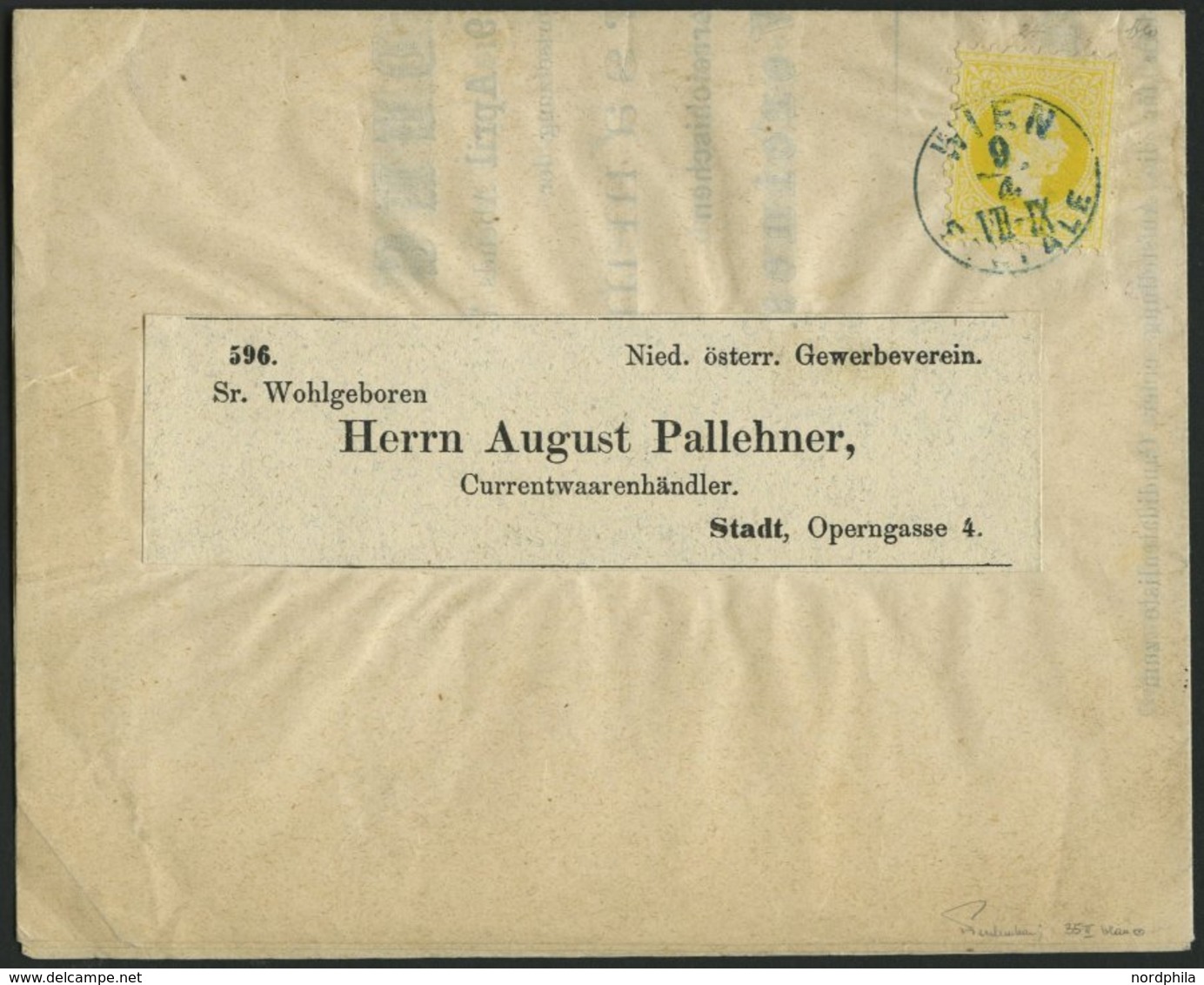 ÖSTERREICH 35II BRIEF, 1874, 2 Kr. Gelb, Feiner Druck, Auf Orts-Drucksache Mit Blauem K1 WIEN FILIALE, Pracht, Gepr. Fer - Gebraucht