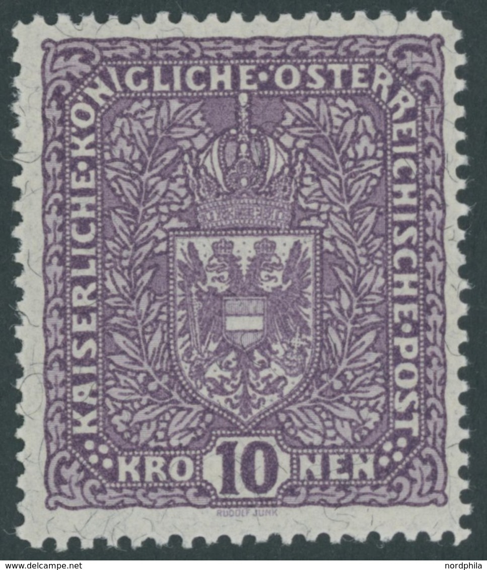 ÖSTERREICH 1867-1918 211IA *, 1919, 10 Kr. Schwärzlichbraunviolett, Type I, Faserpapier, Falzrest, Pracht, Mi. 70.- - Used Stamps