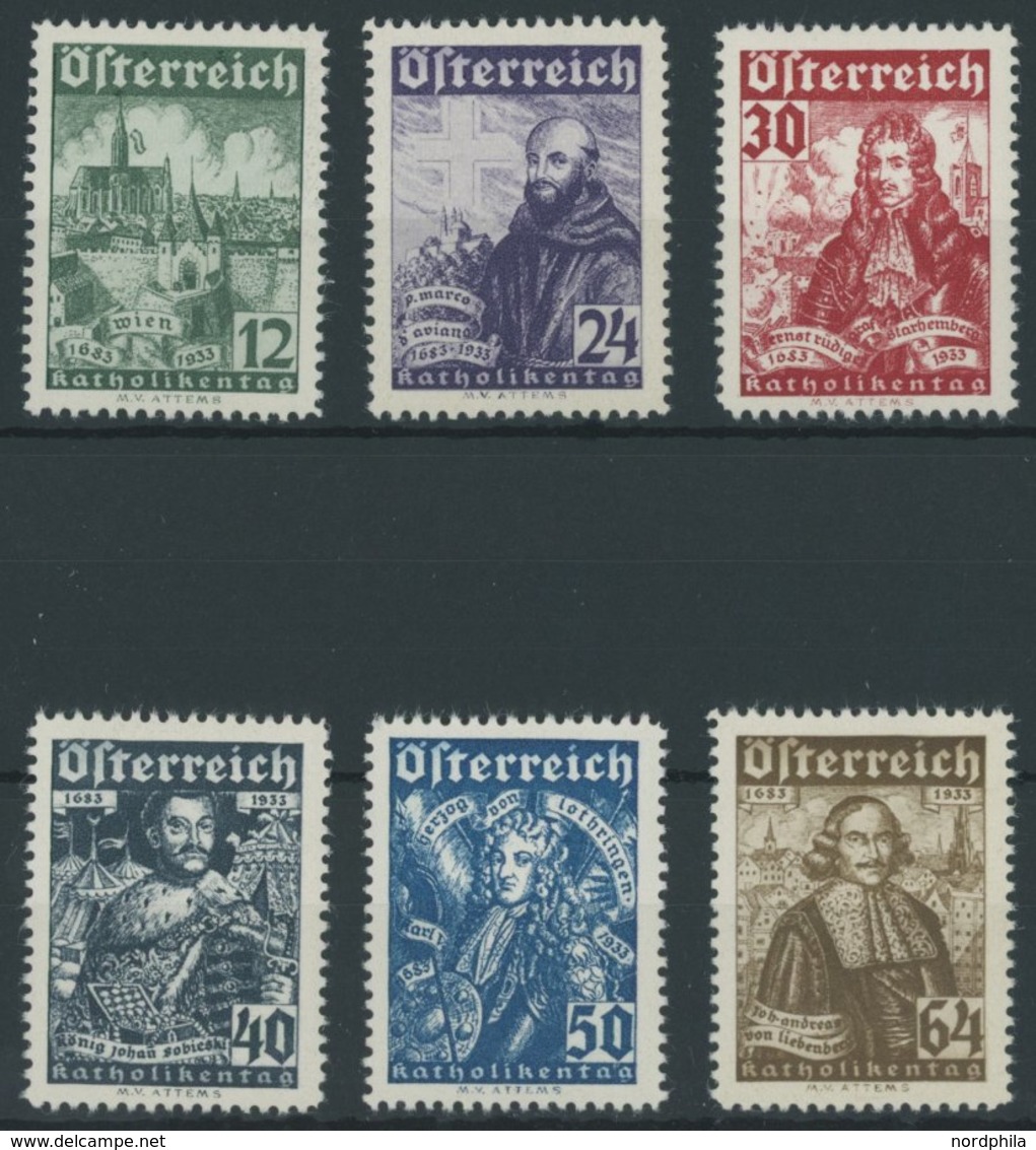 ÖSTERREICH 1918-1938 557-62 **, 1933, Katholikentag, Postfrischer Prachtsatz, Mi. 440.- - Sonstige & Ohne Zuordnung