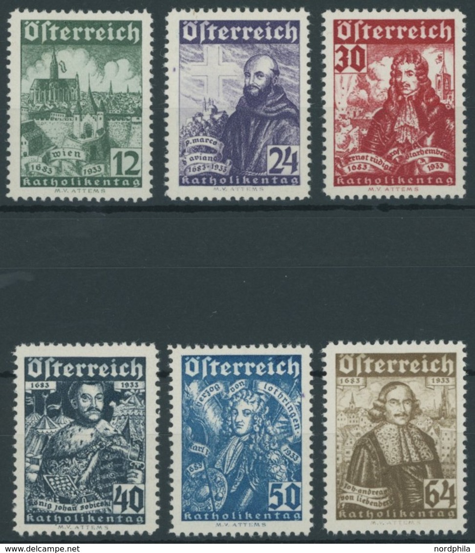 ÖSTERREICH 1918-1938 557-62 *, 1933, Katholikentag, Falzrest, Prachtsatz - Other & Unclassified