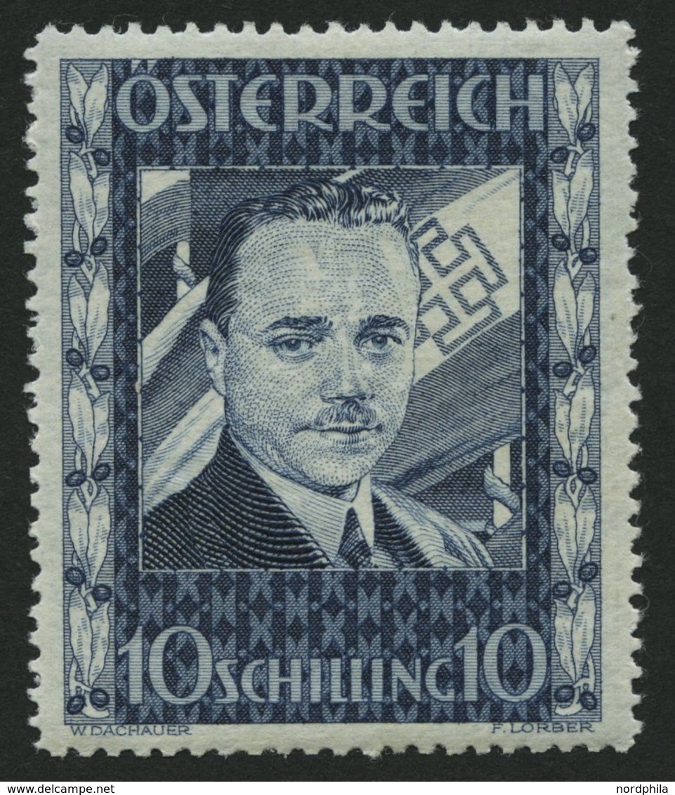 ÖSTERREICH 588 **, 1936, 10 S. Dollfuß, üblich Gezähnt Pracht, Mi. 1400.- - Sonstige & Ohne Zuordnung