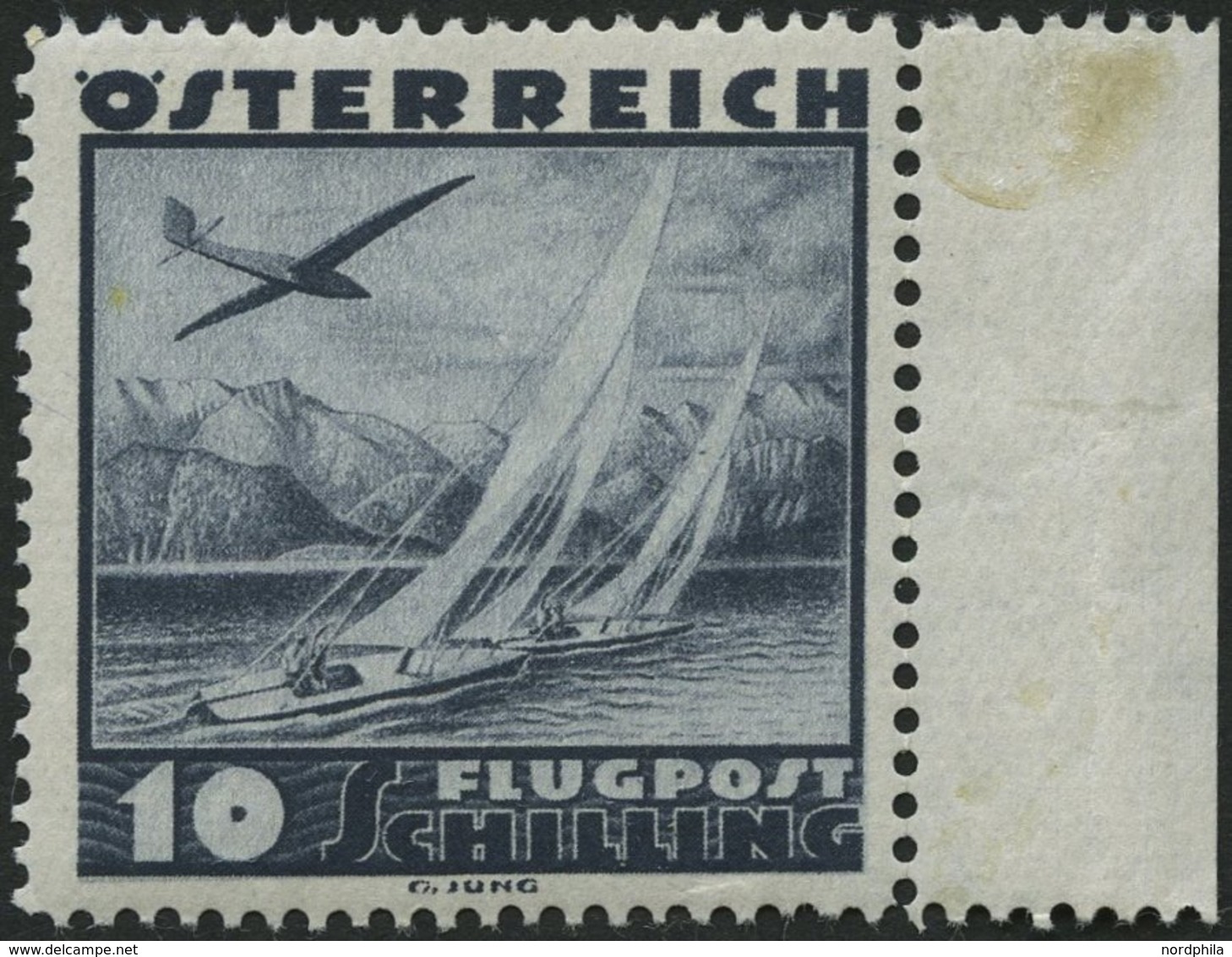 ÖSTERREICH 612 **, 1935, 10 S. Flugzeug über Landschaften, Pracht, Mi. 100.- - Altri & Non Classificati