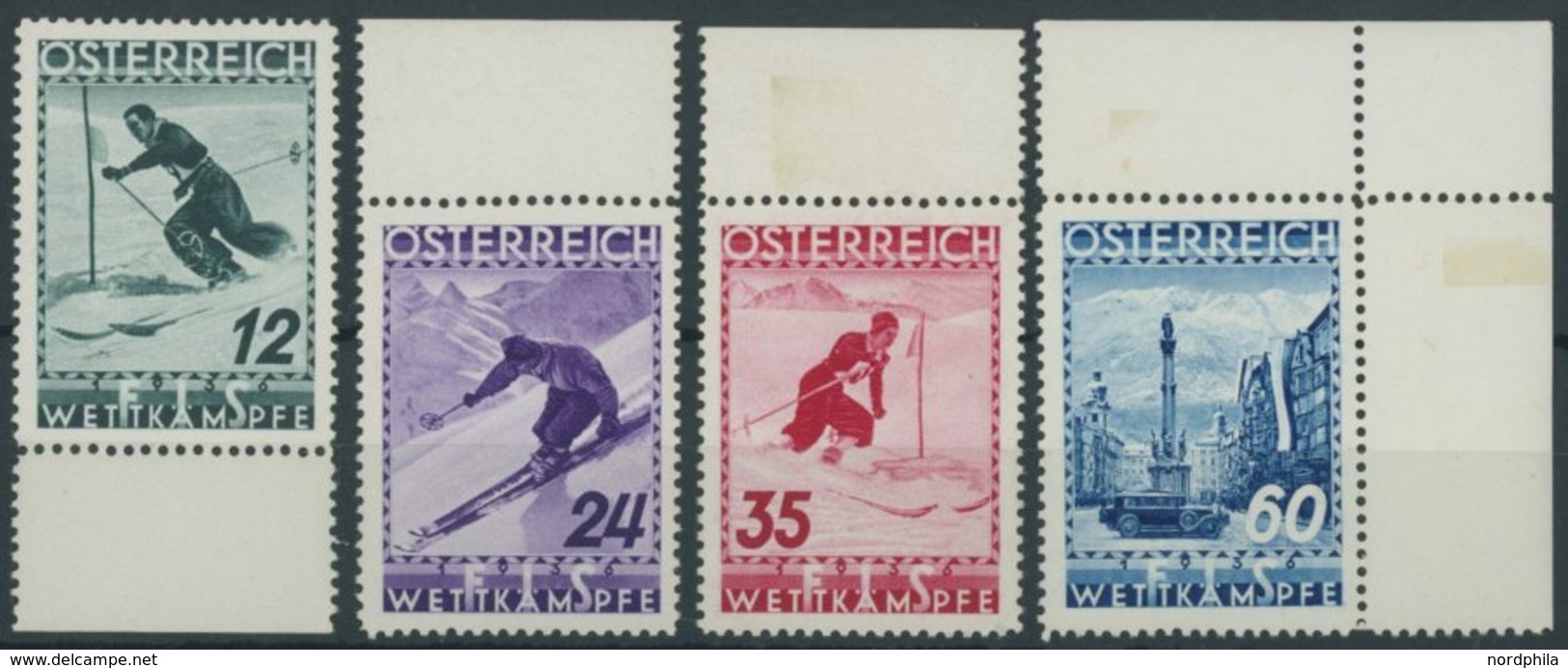 ÖSTERREICH 1918-1938 623-26 **, 1936, FIS II-Wettkämpfe, Postfrischer Prachtsatz, Mi. 180.- - Other & Unclassified