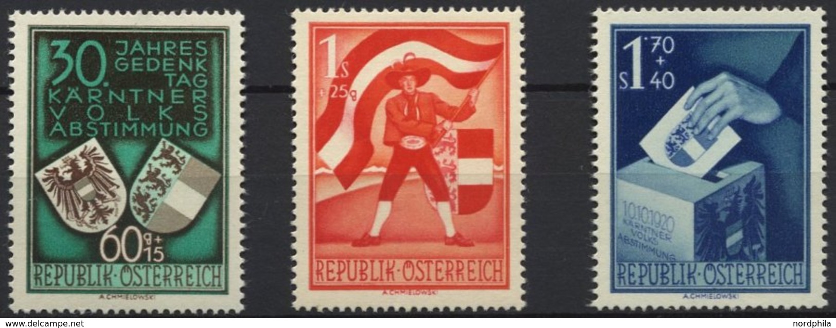 ÖSTERREICH 952-54 **, 1950, Volksabstimmung, Prachtsatz, Mi. 150.- - Used Stamps