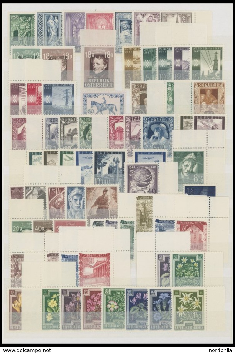 SAMMLUNGEN **, Postfrische Teilsammlung Österreich Von 1945-60 Mit Vielen Besseren Ausgaben, Ab 1948 Recht Komplett, U.a - Colecciones