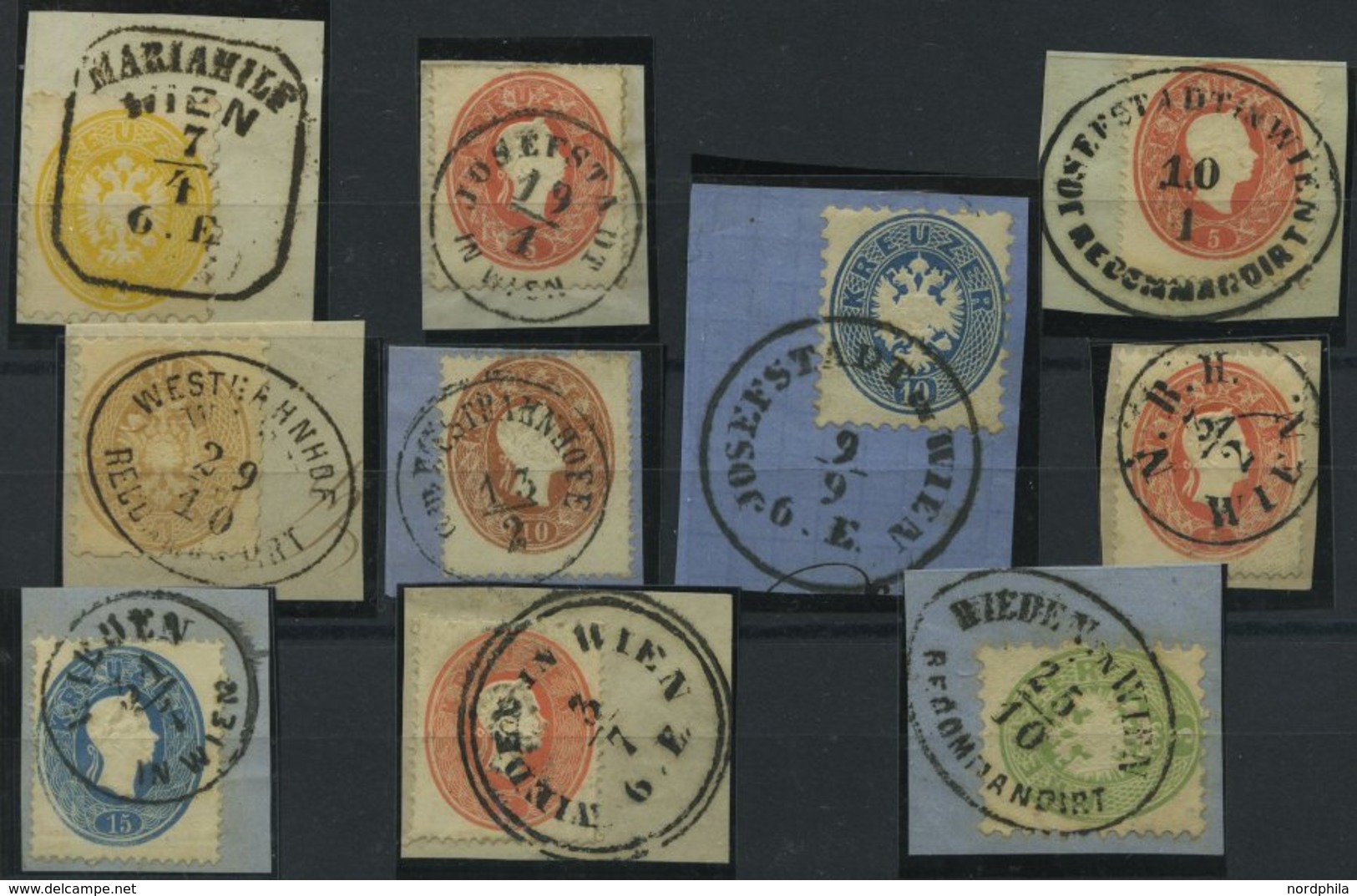 LOTS 1860-64, 10 Pracht- Und Kabinettbriefstücke Mit Verschiedenen WIEN-Stempeln - Collezioni