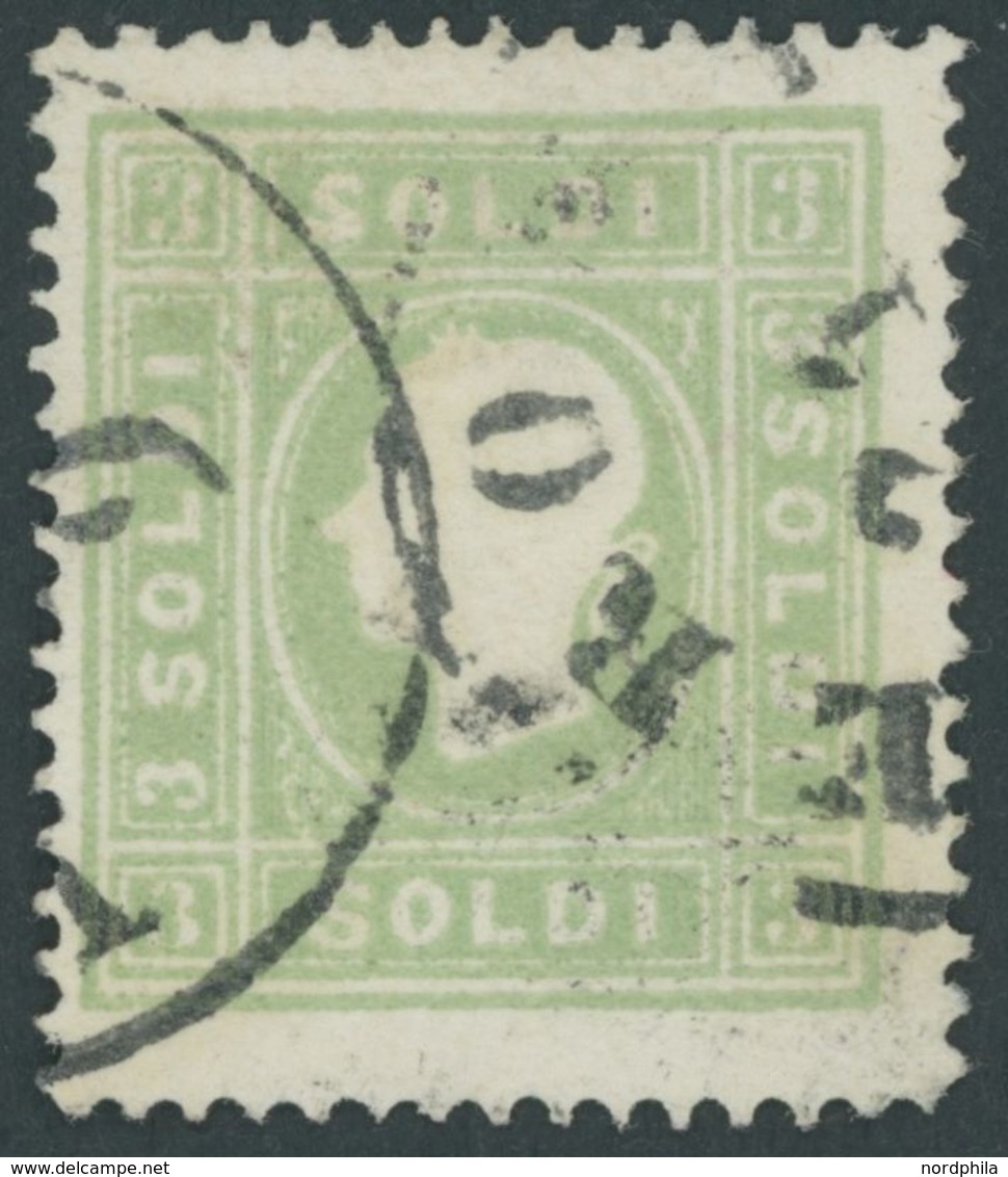 LOMBARDEI UND VENETIEN 8a O, 1862, 3 So. Grün, Pracht, Mi. 90.- - Lombardo-Venetien