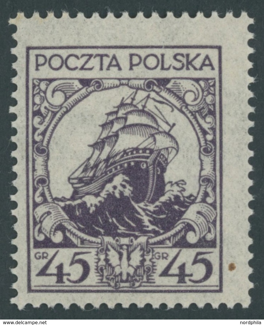 POLEN 243 **, 1926, 45 Gr. Galeone, Postfrisch, Pracht, Mi. 80.- - Altri & Non Classificati