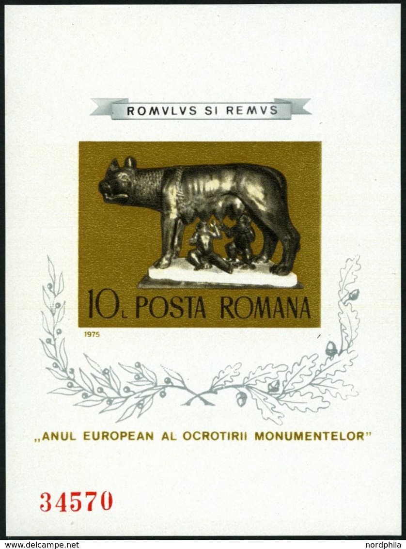 RUMÄNIEN Bl. 122 **, 1975, Block Denkmalschutzjahr, Pracht, Mi. 100.- - Sonstige & Ohne Zuordnung