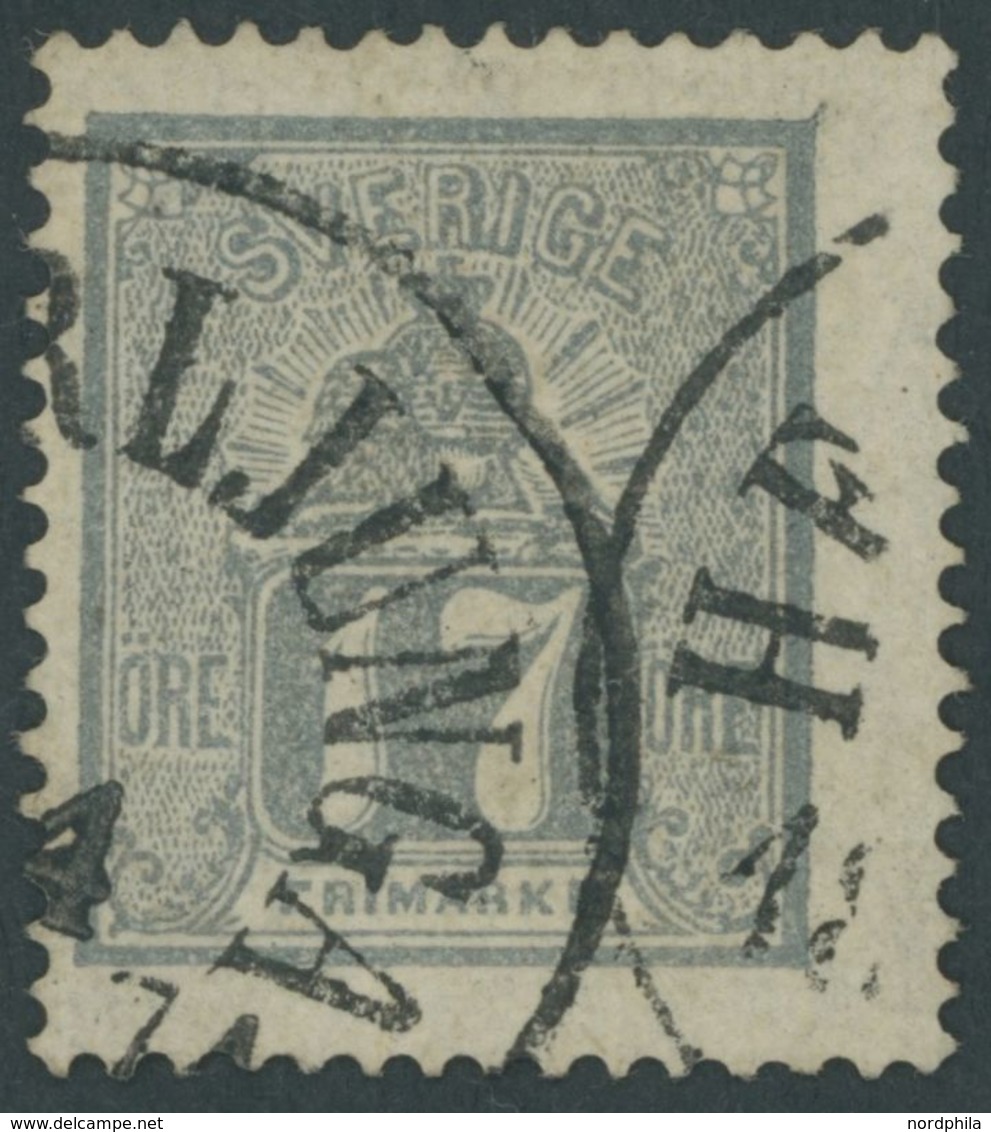 SCHWEDEN 15b O, 1869, 17 Ö. Grau, K1 HERRLJUNGA, Pracht, Gepr. Pfenninger, Mi. 800.- - Oblitérés