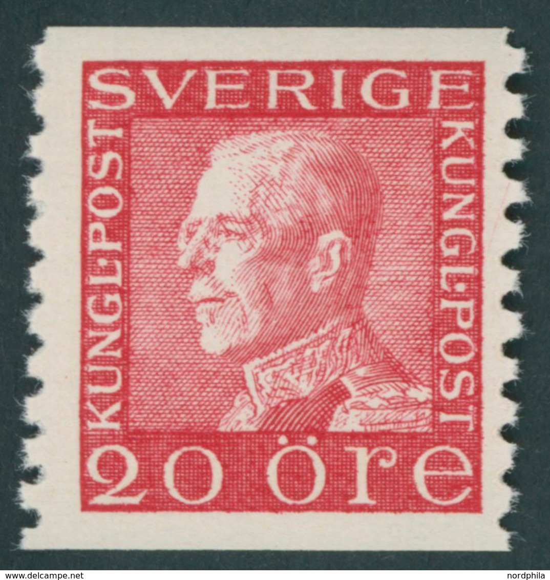 SCHWEDEN 182IIWA **, 1934, 20 Ö. Karmin, Weißes Papier, Postfrisch, Pracht, Mi. 85.- - Used Stamps